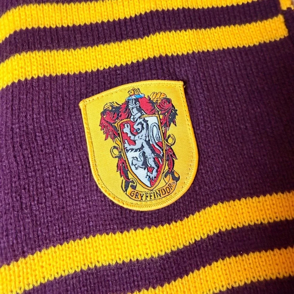 Harry Potter Gryffindor Scarf Maroon‎ Gold Striped Knit Crest Cosplay 9x70